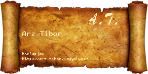 Arz Tibor névjegykártya